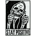 Miniatyrbillede 1 af 4: Stryg jern-på-lap med positiv besked, tommelfinger-op-kranie-lap, cool punk broderet applikation, reparationsplaster, sy-på-gotisk lap