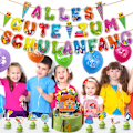 Pikkukuva 2 / 5: Tervetuloa takaisin kouluun ilmapallot bannerilla Kakun päällinen ilmapallosetti