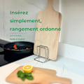 Miniatyrbillede 5 af 5: stk. 18/10 Skærebrætholder i rustfrit stål, Skærebræt opbevaring til 2 tykke XXL skærebrætter 2,9 cm 1,9 cm
