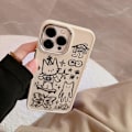 Miniatyrbilde 5 av 5: Designet for iPhone-deksel, Søt Katt Sommerfugl Stjerne Lykke Linjetegning Mykt Telefondeksel (Hvit, for iPhone 16 Pro Max)