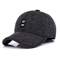Miniatyrbillede 1 af 5: Sort Baseball Cap Mænds Vinter Varmt Uld Fleece med Øreklapper P