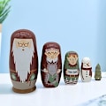 Miniatyrbild 1 av 5: Ryska Nesting Dolls Jul Ryska Matryoshka Dockor Trä Staplingsleksak Presenter till Barn Pojkar Flickor