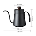 Miniatyrbild 2 av 5: (400ml Snabb Uppvärmning Matt Svart) Kaffe Gåshals Vattenkokare Lång Smal Pip Kann Rostfritt Stål Häll