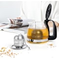 Miniatyrbillede 3 af 5: 2 stk. teinfuser, teinfuser med fine huller med kæde og låg, te-filterkugle i rustfrit stål til te,