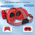Miniatyrbild 5 av 6: Switch 3D VR-glasögon för Nintendo Switch/Switch OLED, med justerbar HD-lins Orange and Blue