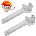 Miniatyrbillede 1 af 5: 2 stk. Te-posepresser i rustfrit stål, Premium metal te-pose si Multi-brug Praktisk ske Clip Filtre Tilbehør Forsyninger til drikkere L