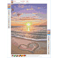 Miniatyrbild 3 av 4: (Diamantmålning 30x40 cm) Diamantmålningskit för vuxna, DIY 5D Full Drill Rund Diamantkonst Strand Solnedgång Hjärta Kristall Diamantkonst för Hemvägg