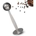 Miniatyrbillede 1 af 4: (Sølv 15 ml) 2-i-1 Kaffeskefulde, 304 Rustfrit Stål Spiseskefuld Måleske, med Presset Bund til Kaffebønne Presning Kaffeformalingspresning