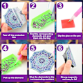 Pikkukuva 4 / 4: 12 kpl Jääkaapin Timanttimaalausmagneetteja - Helppo DIY-setti aikuisille - Klassiset Mandala-kodin sisustukset