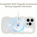 Miniatyrbild 2 av 5: Magnetiskt skal för iPhone 16 Pro Max Kompatibelt med Magsafe, Sött lockigt vågigt ram Klart skal för flickor kvinnor, Transparent TPU Stötfångare Stötsäkert skydd