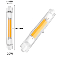 Miniatyrbilde 2 av 2: Sett med 1 stk. R7S halogenpære, varm hvit, 118 mm, 20 W, 220 V, R7S halogen