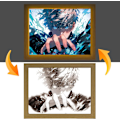 Miniatyrbild 1 av 5: Jujutsu Kaisen-inspirerade ljusmålningar - Gojo Satoru och Geto Suguru - LED-väggdekor för skrivbord F