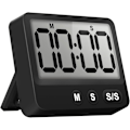Miniatyrbillede 1 af 5: Timer (Sort), Digitalt Køkkenur, 100 Minutters Nedtælling og Timer, L-Formet Vinkel og Magnetisk Timer til Madlavning, Bagning, Sport og Yoga
