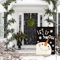 Pikkukuva 3 / 5: Let It Snow Lumikolon ja Lumihiutale Puutarhalippu 12 x 18 Tuumaa Kaksisivuinen Ulkona, Joulu Talvi Loma Piha Ulkokoriste
