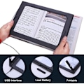 Miniatyrbilde 3 av 5: Glass Large Full-Page Rectangular 3X Magnifier LED Lighted I