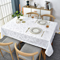 Miniatyrbild 4 av 5: (Rektangulär/Långsträckt, 130 x 180 CM (4-6 Sittplatser)) Jacquard Bordsduk Blommig Damask Bordsduk Sp White