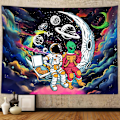 Miniatyrbilde 1 av 4: Rom Astronaut Alien Tapestry for Menn Gutter Soverom, Kule Trippy