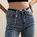 Miniatyrbillede 2 af 5: Gotiske Hip Hop Bukser Jeans Kæde Tag Vedhæng Lagdelt Punk Sølv Bukser Kæder Biker Tung Tyk Tegnebog Lomme Kæder S