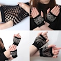 Pikkukuva 4 / 5: Pairs Fishnet-hanskat, Pitkät ja Lyhyet Fishnet-hanskat Verkkohanskat, Pitkät Joustavat Sormettomat Pitkät Verkkohanskat, Musta Fishnet