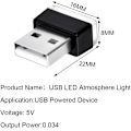 Pikkukuva 3 / 5: USB-auton tunnelmavalaistus, 5 kappaleen valkoiset auton LED-tunnelmavalot