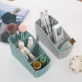 Miniatyrbilde 2 av 4: Off White Lang Desktop Oppbevaringskurv, 4 Roms Display