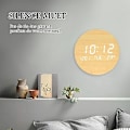 Miniatyrbild 3 av 3: LED Digital Väggklocka med Datum och Temperaturvisning, Tyst Träklocka för Sovrum, Kök, Kontor
