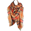 Miniatyrbillede 2 af 4: Dametørklæde til efterår/vinter - Klassisk frynset plaidtartan varm blød chunky stor tæppe wrap tørklæde