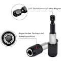 Miniatyrbild 3 av 5: Förpackning 1/4\" Snabbväxlande Magnetisk Bitshållare Magnetisk Bitshållare för Sladdlös Skruvdragare Lämplig för Borr, Skruvdragare, Gängad Skruv, Längd 60mm