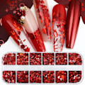 Miniatyrbilde 1 av 4: 3 stk Valentinsdag Hjerte Glitter Paljetter for Neglekunst Sommerfugl Hjerte Anheng Jule Negler Utstanset Flak Hjerte