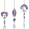 Pikkukuva 1 / 4: Setti 3 Fancy Purple Tree of Life Crystal Riippuvaa Riippua