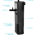 Miniatyrbillede 4 af 5: Akvarie Vandstrømsfilter 4W 300L/H Internt Akvariefilter 60L Akvariepumpefilter med Filter S