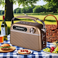 Miniatyrbillede 2 af 4: stk. Bærbar Radio Retro Design, Bluetooth, DAB FM, Indbygget Batteri, USB-Port, AUX, Sleep Timer, Teleskopantenne