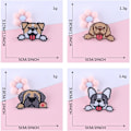Miniatyrbillede 3 af 5: 9 stk. søde små lommehunde-patches, søde selvklæbende/påstrygningsmærker