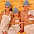 Miniatyrbild 4 av 5: 3 st Bastuhatt - Grå Bastufilthatt för Kvinnor och Män Bastumössa Filt Bastuhattar Bastumössa Hatt Tillbehör Lämplig för Bastur Spa och Bad