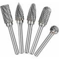 Miniatyrbillede 1 af 5: 5 stk. 6 mm skaft 10 mm hoved wolframcarbid dobbeltsnit roterende burr
