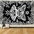 Miniatyrbild 1 av 5: Estetisk fjärilstapet Växter Blommor Tapestries Boho Moth