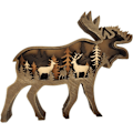 Miniatyrbilde 1 av 5: Tretre brun bjørn skrivebordsornament, skogsdyr borddekor, W