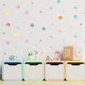 Miniatyrbild 2 av 5: 152 st Pastel Polka Dots Väggdekaler, Färgglada Runda Väggdekaler, Skala och Klistra Regnbågsväggdekaler, Flerfärgade Cir