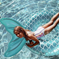 Miniatyrbilde 4 av 4: (Lake Blue Fish Tail) Oppblåsbar Ring, Slitesterk Rund Oppblåsbar med Håndtak Luftmadrass Oppblåsbar Bassengflåte Flytende Svømmebasseng Flytering Voksen