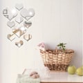 Miniatyrbillede 3 af 5: (Sølv) Spejl Vægklistermærker, 3D Krystal Kærlighed Hjerte Akryl DIY