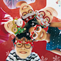 Miniatyrbild 3 av 5: 24 st glitterglasögonbågar för julfest, glitterglasögon för julen, julklappar