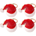 Miniatyrbillede 1 af 5: 4 stk. Julemandshue Servietspænder Jule Serviet Smykker Banket Serviet Holder Bryllup Serviet Ring Landshue Julemandshue Serviet