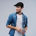 Miniatyrbillede 3 af 5: 2 stk. Tan/Sort Newsboy Hatte til Mænd Flat Cap Bomuld Justerbar