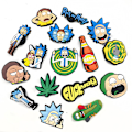 Pikkukuva 2 / 5: Rick ja Morty -sarjakuvakengän kukat, rei'itetyt soljet, D