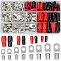 Miniatyrbillede 1 af 5: 120 stk. crimp terminal sæt, kobber bolt hul elektriske terminaler, batteriterminaler kabel terminaler ring S