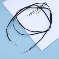 Pikkukuva 4 / 5: Boho musta samettinen choker-kaulakoru pitkä nahkatupsu kaulakoru