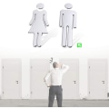 Pikkukuva 2 / 5: Hopeinen WC-kyltti WC-kilpi kylpyhuoneeseen, 1 pari Ovi nimikyltti WC-kyltti Tarrat Signage Sym