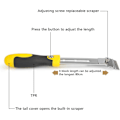 Miniatyrbilde 2 av 4: Justerbar skrape for fjerning av fliselim med 3 erstatningsblader Metallisk + mikrofiber Glass/Speil/Gulvrengjøring/uttrekkbar vindusskrape hånd