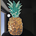 Miniatyrbillede 4 af 4: 1 pakke store ananas stryge-på patches, frugt pailletter broderet