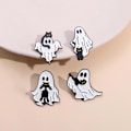 Miniatyrbillede 4 af 4: Spøgelses Halloween Pins Broche til Kvinder Søde Spøgelses Pins Halloween Tegneserie Broche Pins til Rygsække Emblemer Lapel Broche Pi